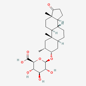 Chemical structure of 2α-methyl-5α-Androstan-17-one-3α-Glucuronide