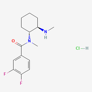 Chemical structure of 3,4-difluoro-N-desmethyl U-47700 (hydrochloride)