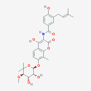 Chemical structure of Descarbamylnovobiocin
