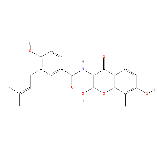 Chemical structure of Novobiocic Acid