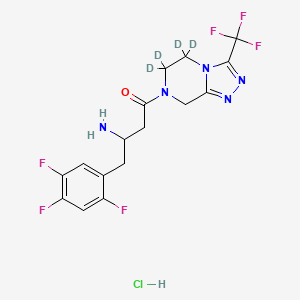 Chemical structure of (±)-Sitagliptin-d4 (hydrochloride)