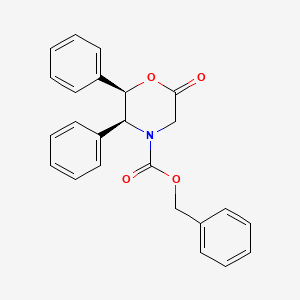 Chemical structure of (2R,3S)-N-Cbz-6-oxo-2,3-Diphenylmorpholine