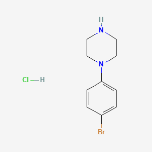 Chemical structure of 1-(4-Bromophenyl)piperazin-4-ium chloride