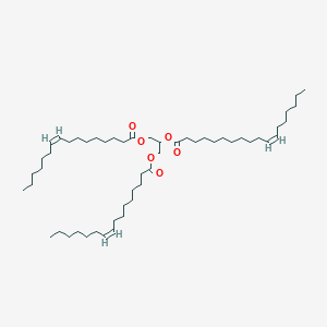 Chemical structure of 1,3-Dipalmitoleoyl-2-11(Z)-Octadecenoyl Glycerol