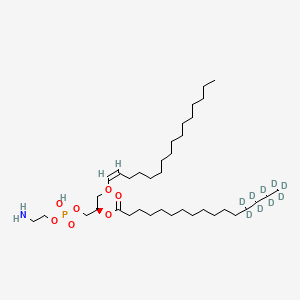Chemical structure of 1-1(Z)-Hexadecenyl-2-Palmitoyl-d9-sn-glycero-3-PE