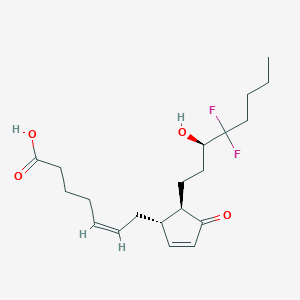 Chemical structure of 13,14-dihydro-16,16-difluoro Prostaglandin J2