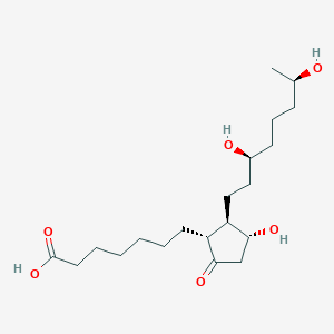 Chemical structure of 13,14-dihydro-19R-hydroxyPGE1