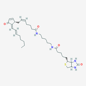 Chemical structure of 15-deoxy-δ12,14-Prostaglandin J2-biotin