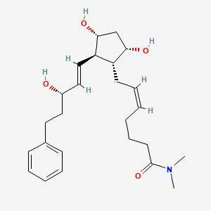 Chemical structure of 17-phenyl trinor Prostaglandin F2α dimethyl amide