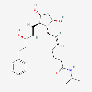 Chemical structure of 17-phenyl trinor Prostaglandin F2α isopropyl amide