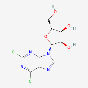Chemical structure of 2,6-Dichloropurine-9-β-D-riboside