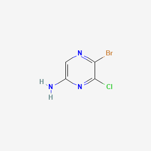 Chemical structure of 5-Bromo-6-chloropyrazin-2-amine