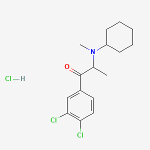 Chemical structure of 3,4-dichloro-N-cyclohexyl Methcathinone (hydrochloride)