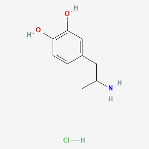 Chemical structure of 3,4-Dihydroxyamphetamine (hydrochloride)