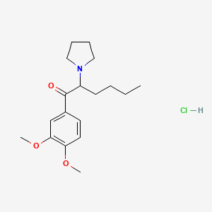 Chemical structure of 3,4-dimethoxy-α-Pyrrolidinohexanophenone (hydrochloride)