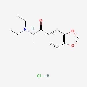 Chemical structure of 3',4'-Methylenedioxy-N,N-diethylcathinone (hydrochloride)