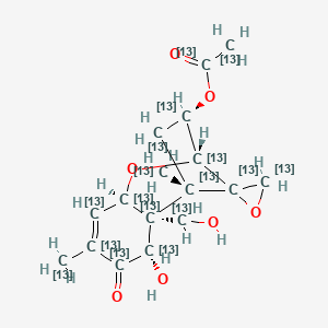 Chemical structure of 3-Acetyldeoxynivalenol 13C17