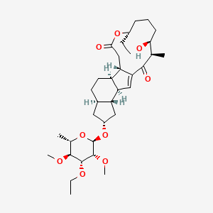 Chemical structure of 3'-Ethoxy-5,6-dihydro Spinosyn J 17-pseudoaglycone