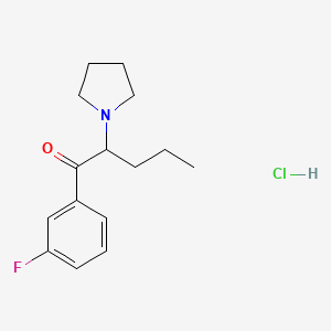 Chemical structure of 3-fluoro-α-Pyrrolidinopentiophenone (hydrochloride)