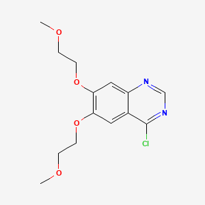 Chemical structure of 4-Chloro-6,7-bis(2-methoxyethoxy)quinazoline