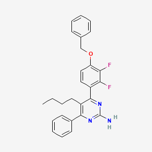 Chemical structure of 5-Butyl-4-[2,3-difluoro-4-(phenylmethoxy)phenyl]-6-phenyl-2-pyrimidinamine