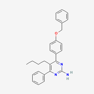 Chemical structure of 4-(4-(Benzyloxy)phenyl)-5-butyl-6-phenylpyrimidin-2-amine