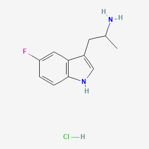 Chemical structure of 5-fluoro AMT (hydrochloride)