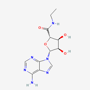 Chemical structure of 5'-N-Ethylcarboxamidoadenosine (hydrate)