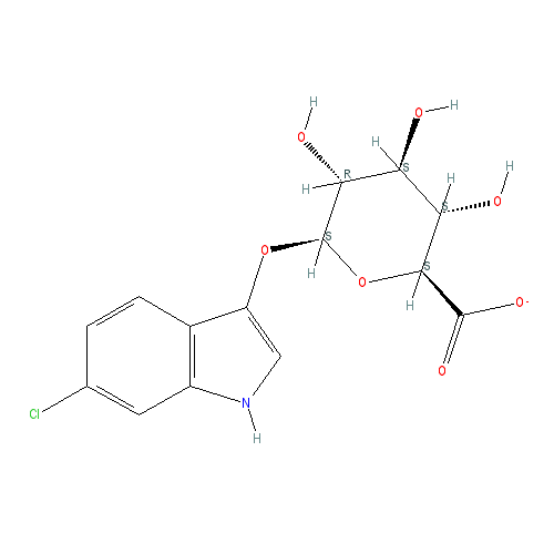 Chemical structure of 6-Chloro-3-indolyl-β-D-Glucuronide (cyclohexylammonium salt)