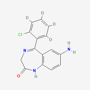 Chemical structure of 7-Aminoclonazepam-d4