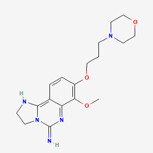 Chemical structure of 7-Methoxy-8-(3-morpholin-4-ylpropoxy)-2,3-dihydroimidazo[1,2-c]quinazolin-5-amine