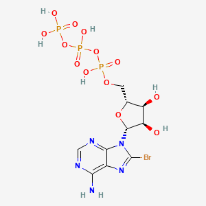 Chemical structure of 8-Bromoadenosine 5′-triphosphate (sodium salt hydrate)