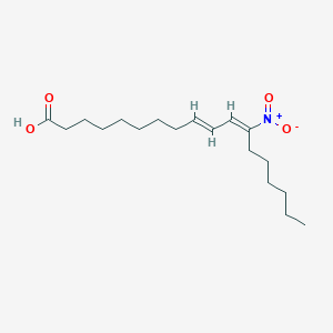 Chemical structure of 9(E),11(E)-12-nitro Conjugated Linoleic Acid