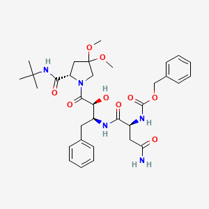 Chemical structure of Ac-Nle-Pro-Nle-Asp-AMC (trifluoroacetate salt)