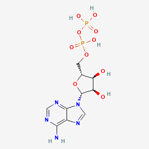 Chemical structure of Adenosine 5'-diphosphate (potassium salt hydrate)