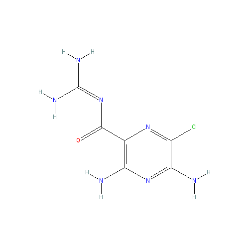 Chemical structure of Amiloride (hydrochloride) (hydrate)