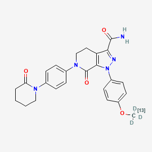 Chemical structure of Apixaban-13C-d3