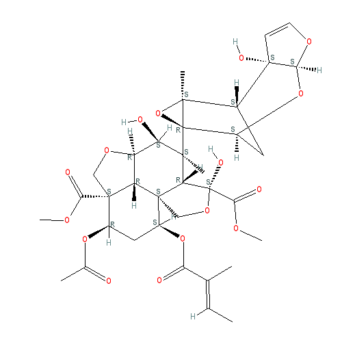 Chemical structure of Azadirachtin