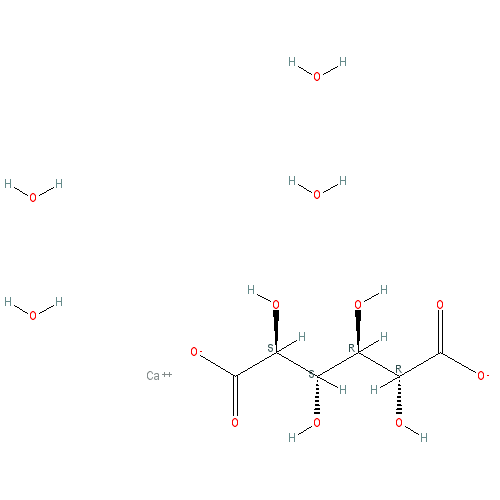 Chemical structure of Calcium D-Glucarate (hydrate)