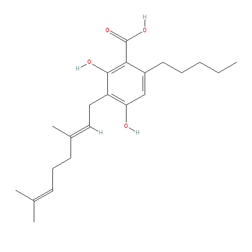 Chemical structure of Cannabigerolic Acid
