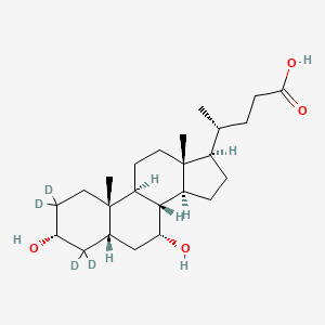 Chemical structure of Chenodeoxycholic Acid-d4