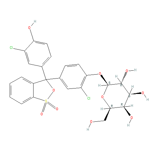 Chemical structure of Chlorophenol red galactopyranoside