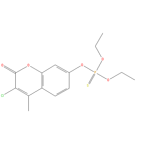 Chemical structure of Coumaphos