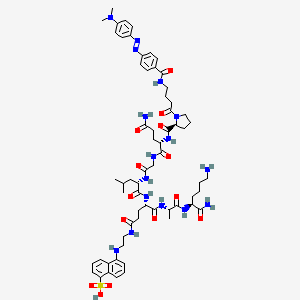 Chemical structure of Dabcyl-GABA-PQGL-Glu(EDANS)-AK-NH2, (trifluoroacetate salt)