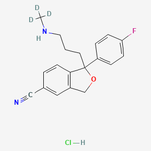 Chemical structure of Desmethylcitalopram-d3 (hydrochloride)