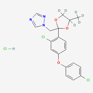 Chemical structure of Difenoconazole-d6 (hydrochloride)