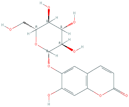 Chemical structure of Esculin (hydrate)
