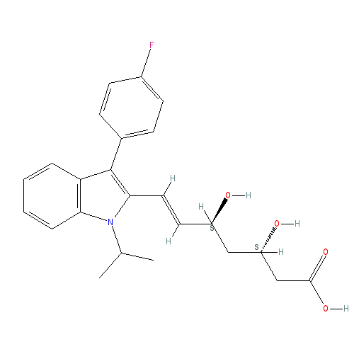 Chemical structure of Fluvastatin (sodium salt hydrate)