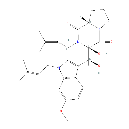 Chemical structure of Fumitremorgin B