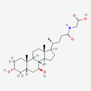 Chemical structure of Glycoursodeoxycholic Acid-d4